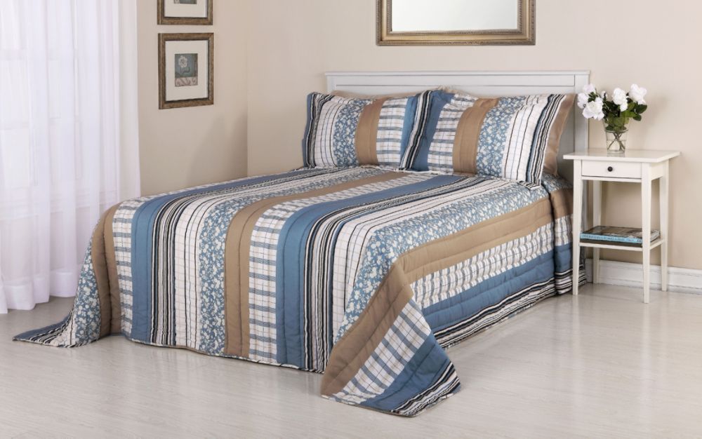 S. Lichtenberg McClane 2-Piece Quilted Plaid Floral Pattern Bedspread Set at Sears.com