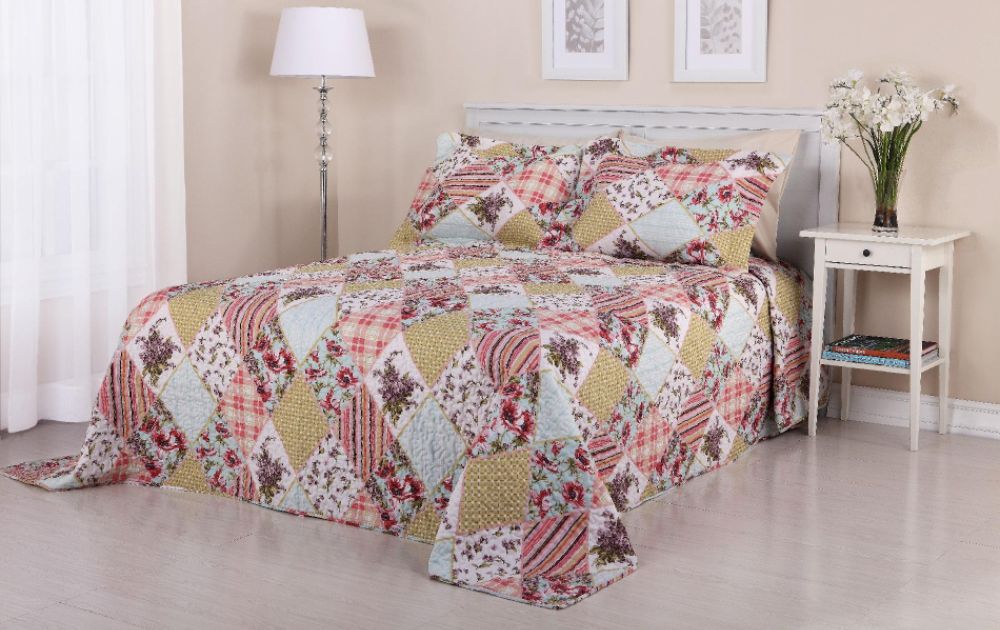 S. Lichtenberg Maggie 3-Piece Quilted Bedspread Set Green at Sears.com