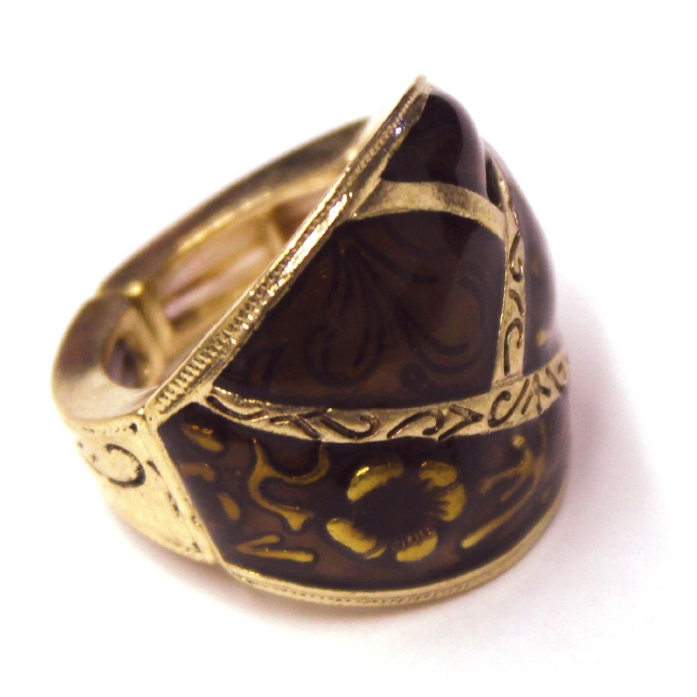 Sofia by Sofia Vergara Stretch Ring Embossed Gold/Brown at Kmart.com