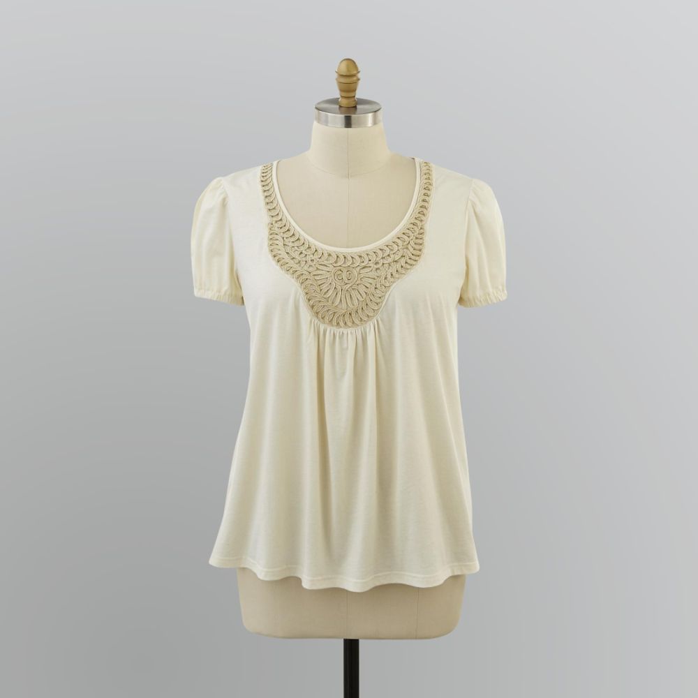 Basic Editions Women's Plus Crochet Neck Top at Kmart.com