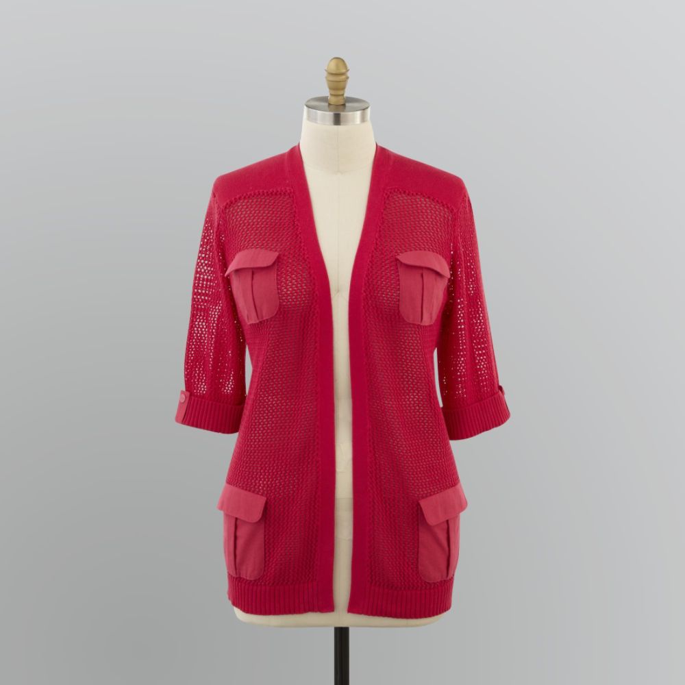 Jaclyn Smith Women's Plus Open Weave Cardigan at Sears.com