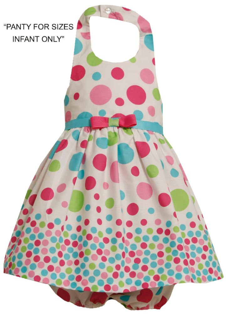 Ashley Ann Girl's Toddler Dress Halter White/Pink/Green Dot at Sears.com