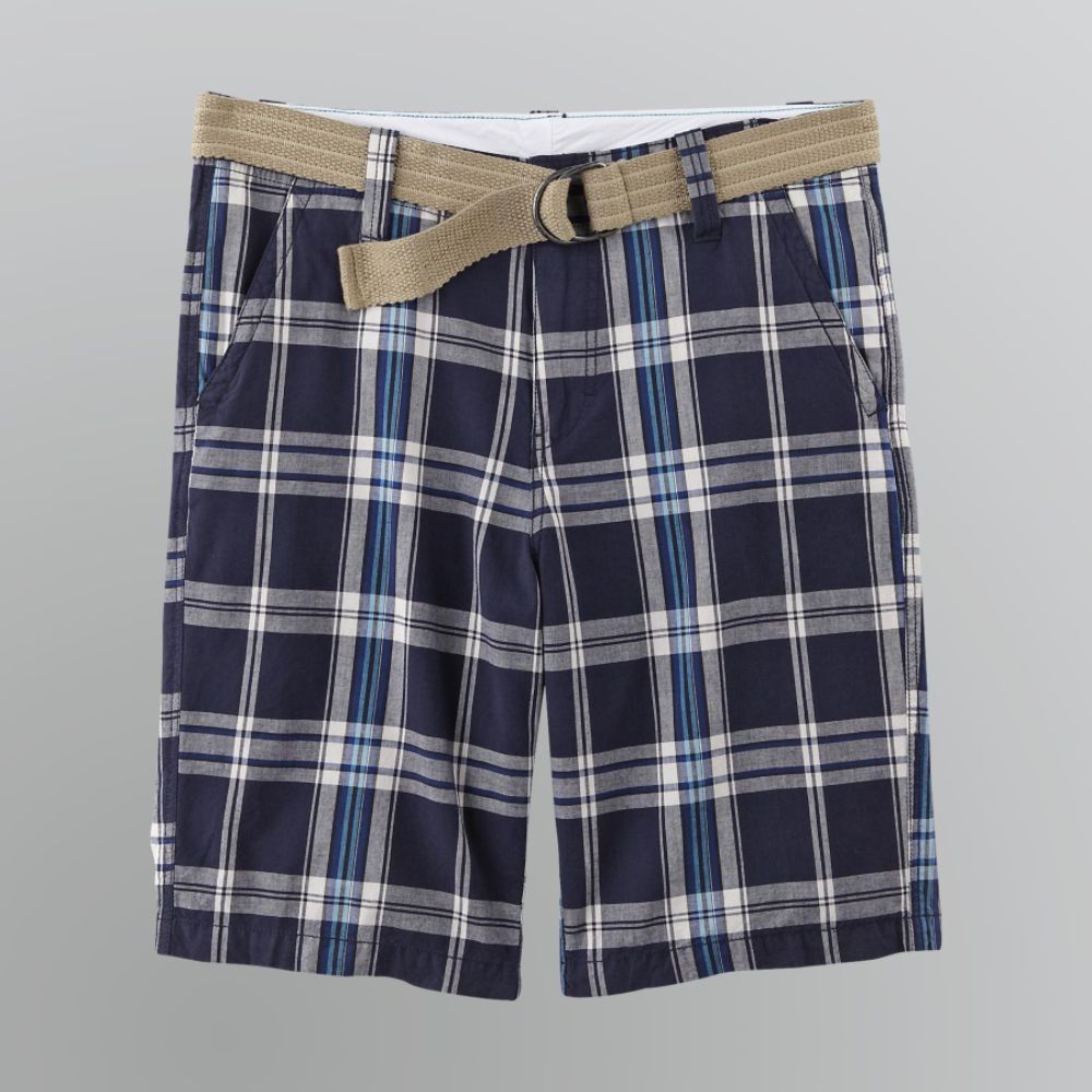Roebuck & Co. Young Men's Belted Plaid Shorts at Sears.com
