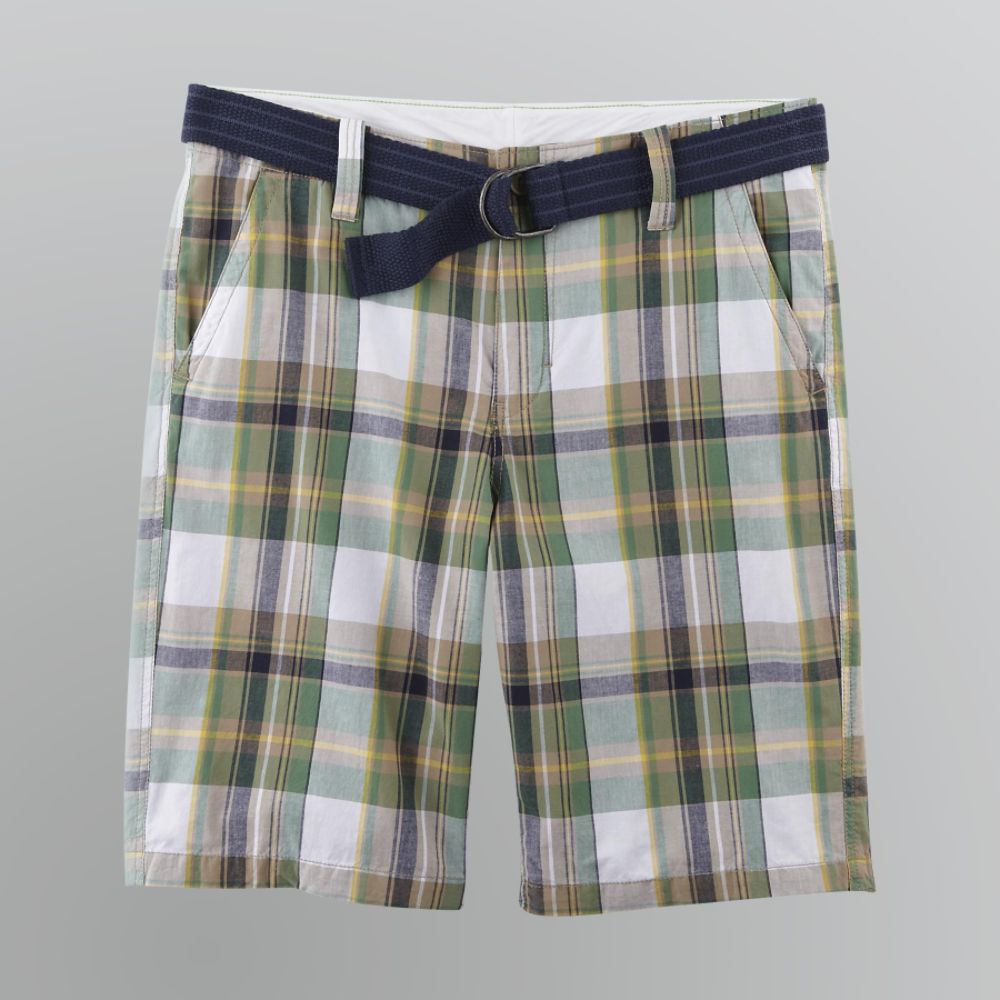 Roebuck & Co. Young Men's Belted Plaid Shorts at Sears.com