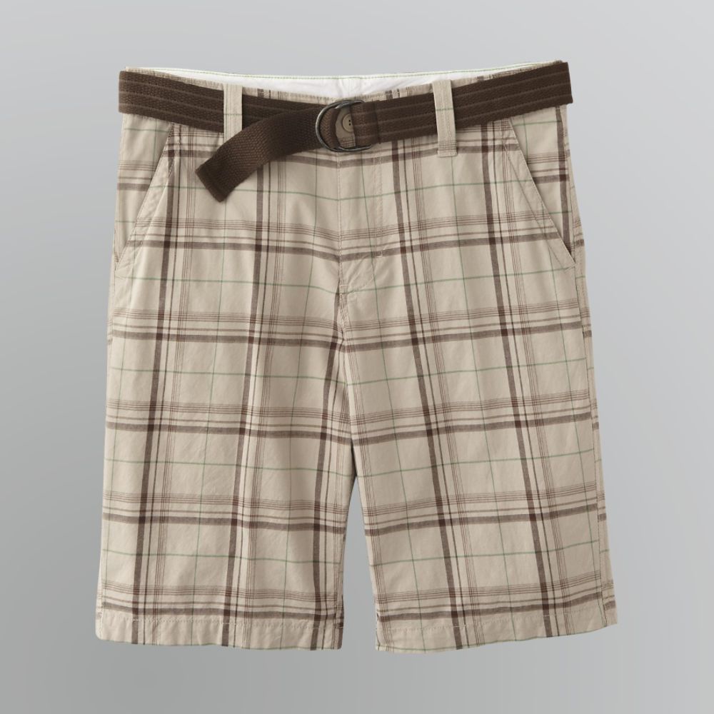 Roebuck & Co. Young Men's Belted Plaid Shorts at Sears.com
