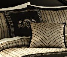 Country Living Noir Black embroidered Decorative Pillow