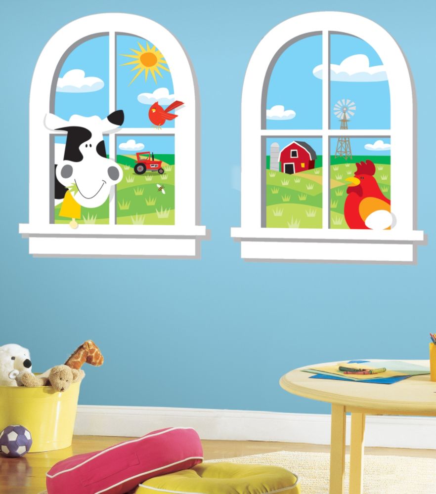 Down on the Farm Peel & Stick Window