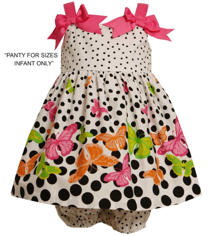 Ashley Ann Girl's Toddler Dress Butterfly With Bows White Dot at Sears.com