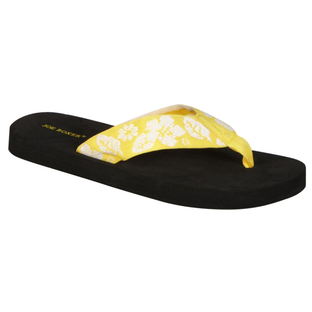 Joe Boxer Women's Bellezo Embroidered Thong Sandal - Yellow at Kmart.com