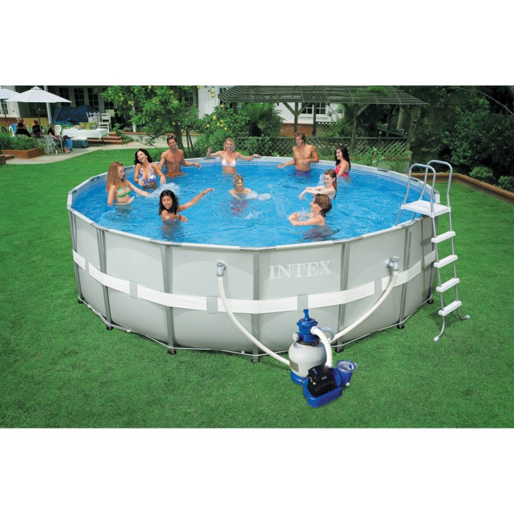 Intex 18' X 52" Ultra Frame Pool with 1,600 gph Sand Filter Pump at Kmart.com