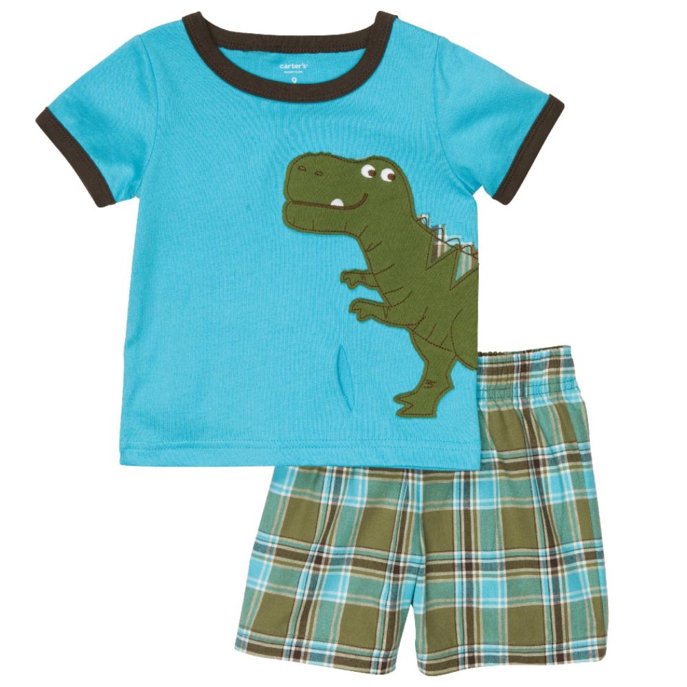 Carters Boy’s Infant/Toddler Dinosaur Set Plaid Turquoise at Sears.com