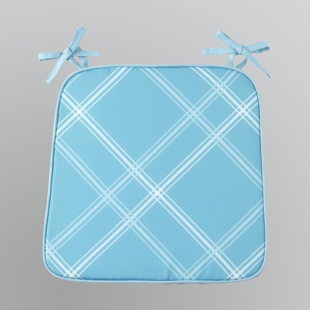 Sandra by Sandra Lee Indoor/Outdoor Blue Plaid Chair Pad at Kmart.com
