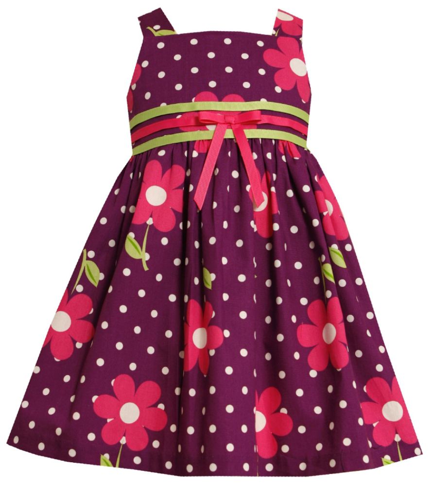 Ashley Ann Girl’s Infant/Toddler Dress 3 Ribbon Trim Purple Floral Dot at Sears.com