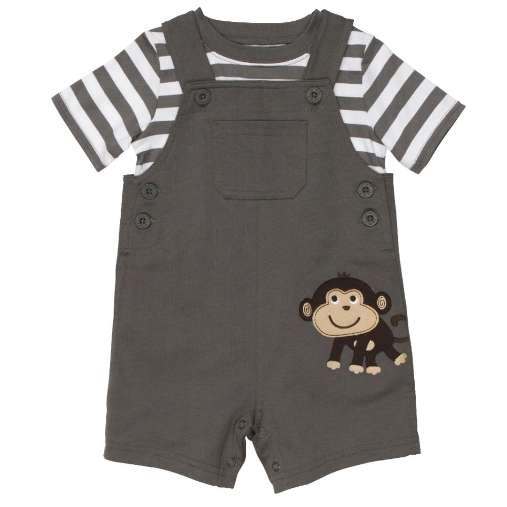 Carters Boy’s Newborn Shirt Overalls Set Monkey Grey at Kmart.com