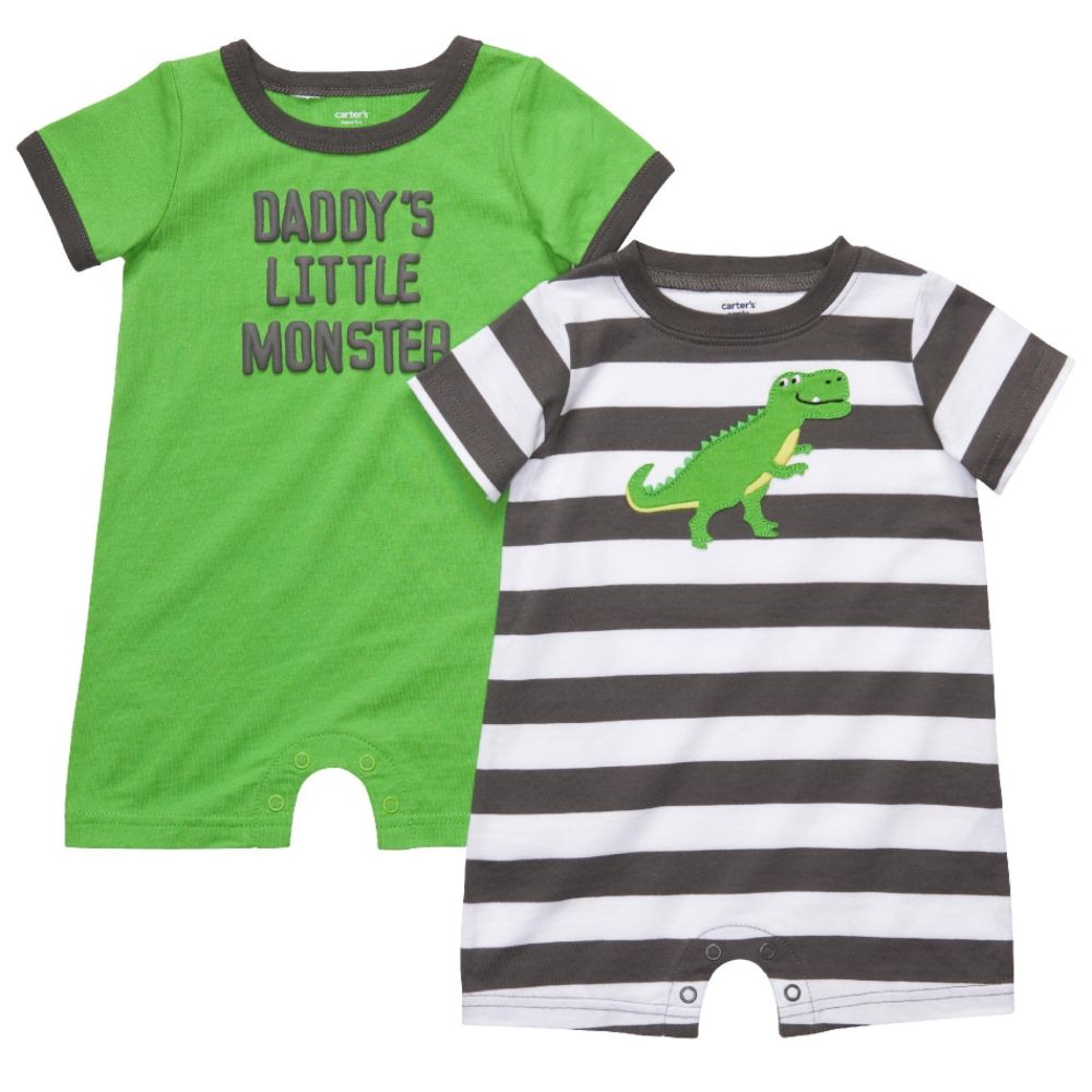 Carters Boy's Infant Romper ‘Little Monster’ Dinosaur 2 Pack at Sears.com