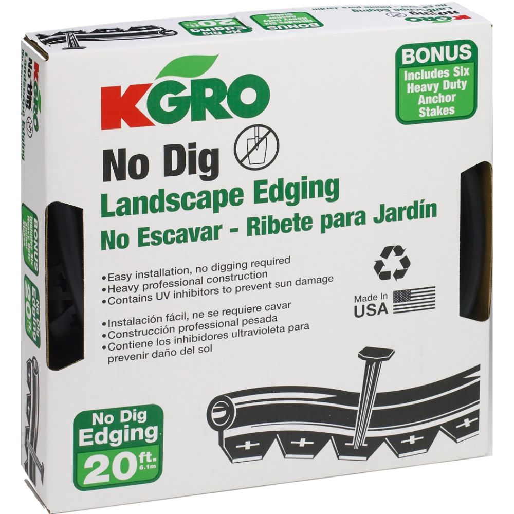 Kgro No Dig 20' Landscape Edging - Includes 6 Anchor Stakes at Kmart.com
