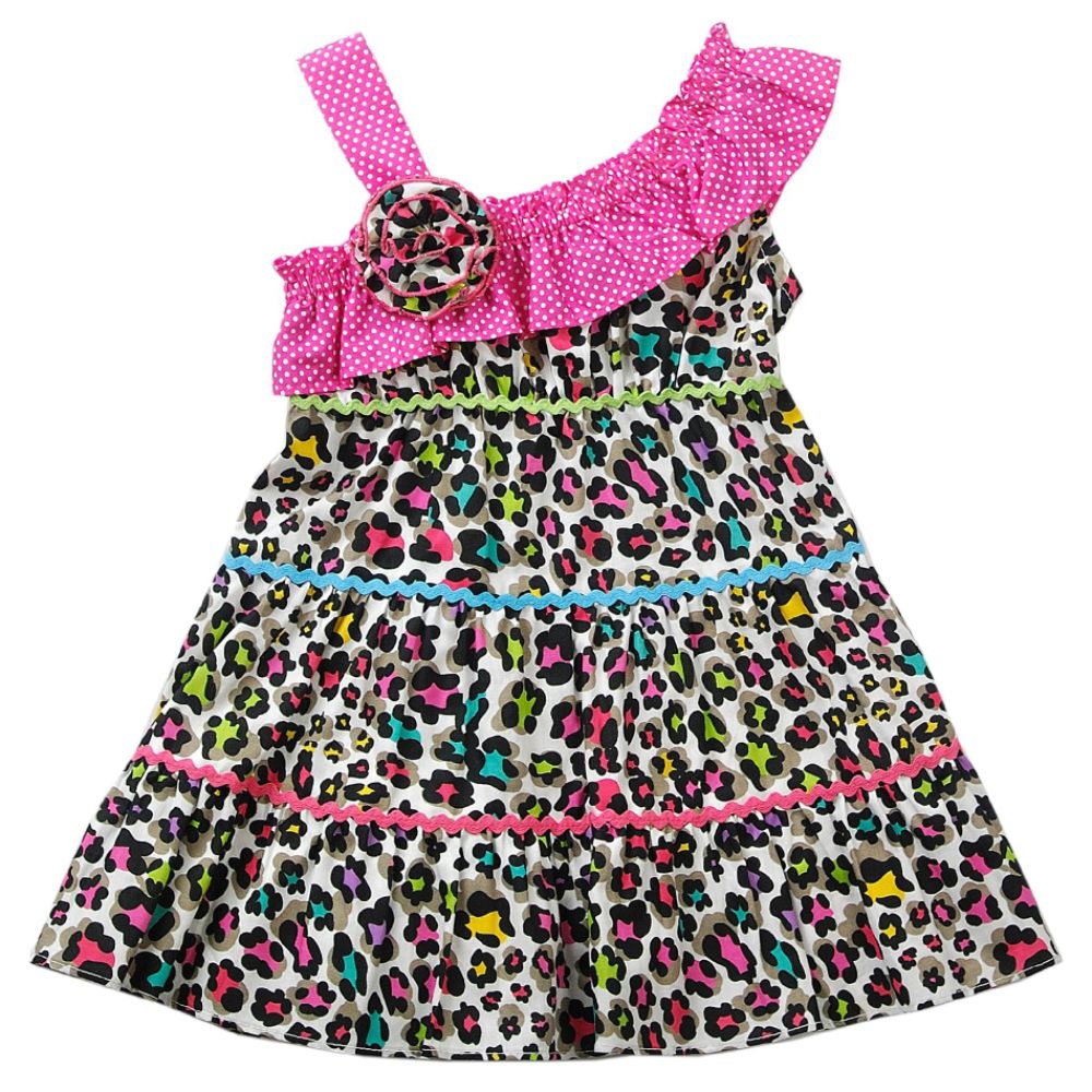 Youngland Girl's Toddler Dress 1Shoulder Multicolored Leopard Print at Sears.com