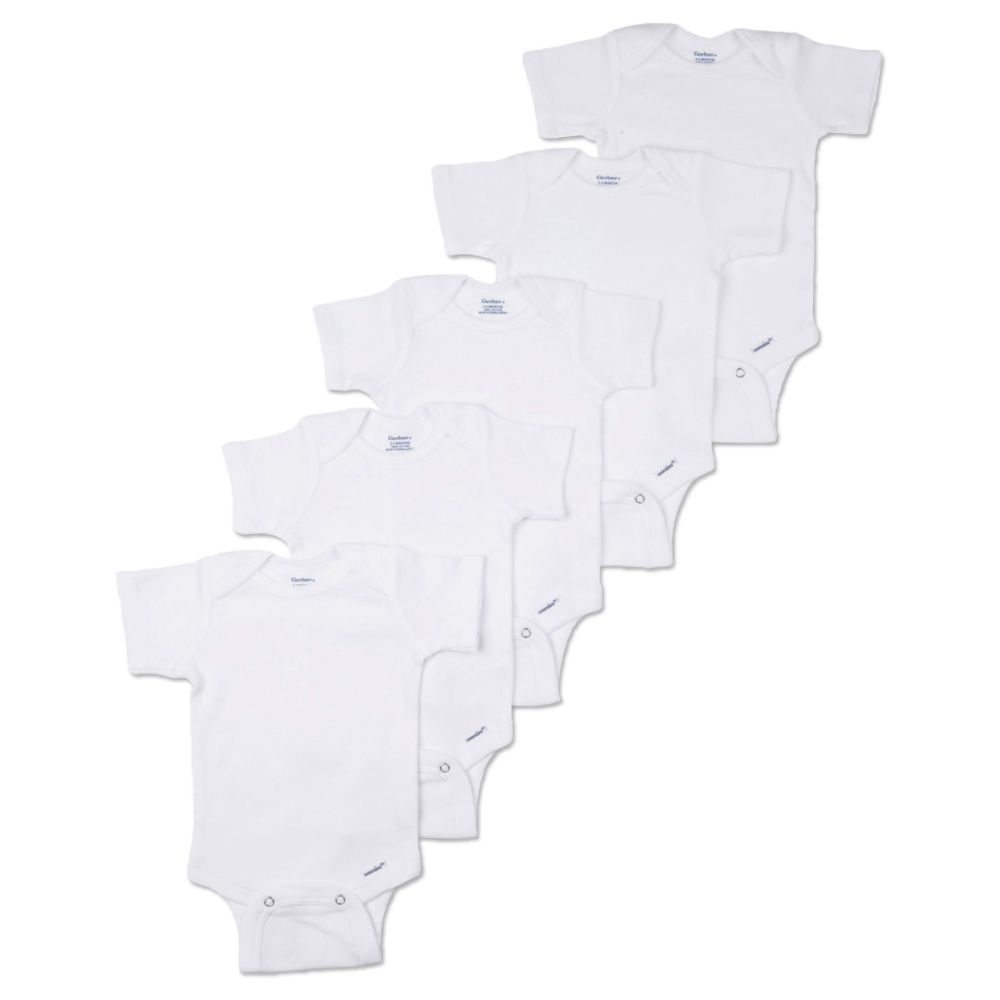 Gerber Unisex Infant Onesie 5 Pack 6-9 Months White at Sears.com