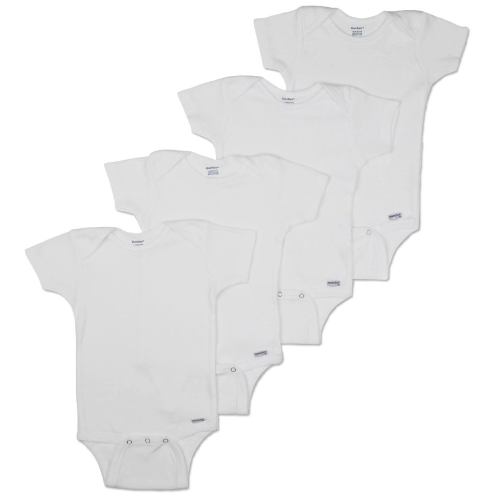 Gerber Unisex Baby's Short Sleeve Onesies Four Pack Underwear at Kmart.com