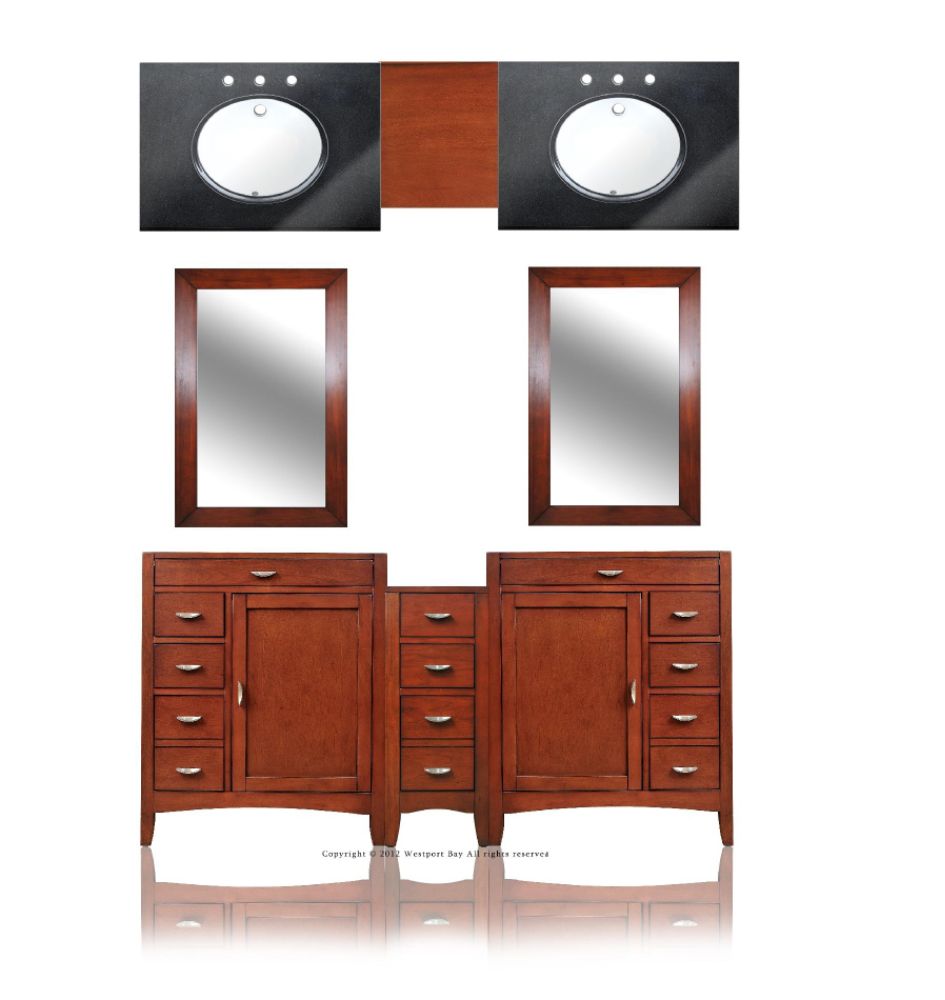 Westport Bay 61" Double Basin Vanity in Warm Cherry Finish at Kmart.com