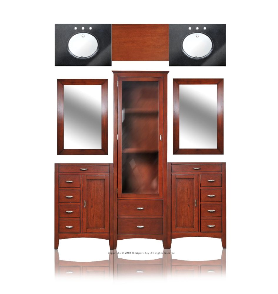 Westport Bay 74" Double Basin Vanity in Warm Cherry Finish at Kmart.com