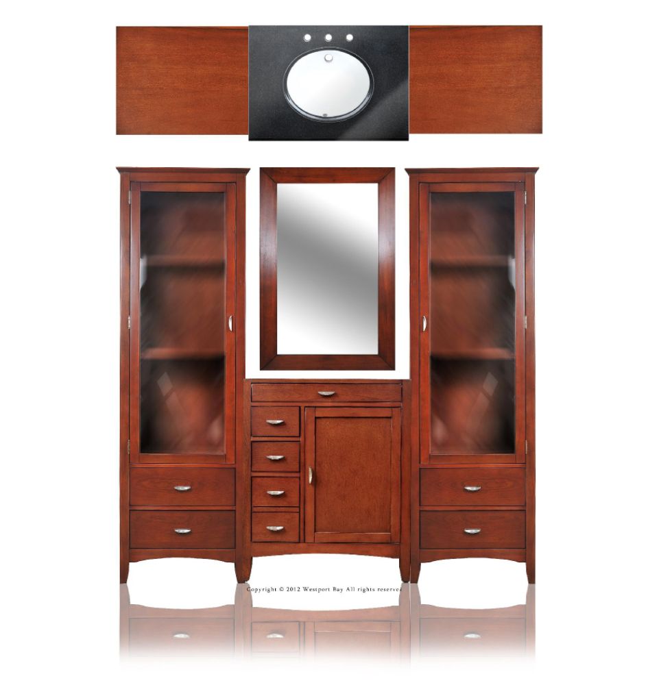 Westport Bay 79" Single Basin Vanity in Warm Cherry Finish at Kmart.com