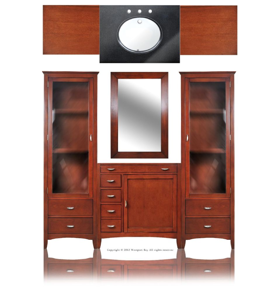 Westport Bay 85" Single Basin Vanity in Warm Cherry Finish at Kmart.com