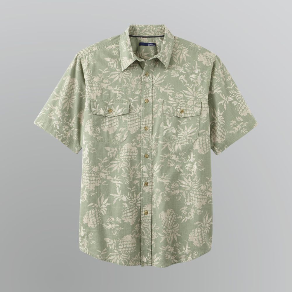 Basic Editions Men's Big & Tall Short Sleeve Tropical Shirt at Sears.com