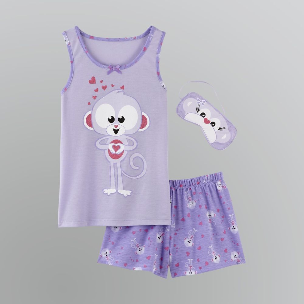 Joe Boxer Girl's Monkey Pajama Set - 3pc.