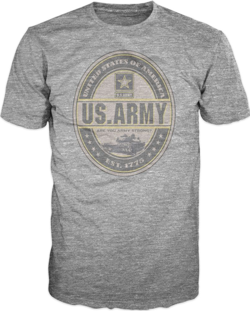 US Army Men's US ARMY STRONG Short Sleeve Tee - Gray