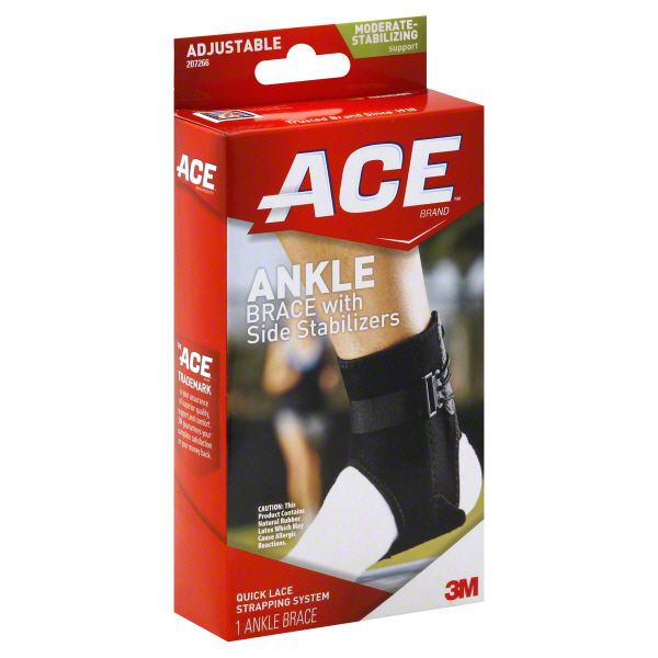 Ace Ankle Brace, with Side Stabilizers, Adjustable, Moderate-Stabilizing Support, 1 brace at Kmart.com