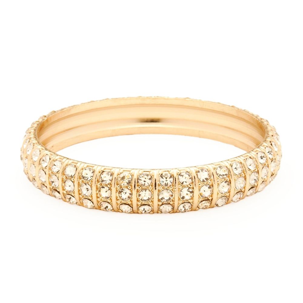 Trifari Crystal 3-Row Bangle Bracelet - Gold at Sears.com