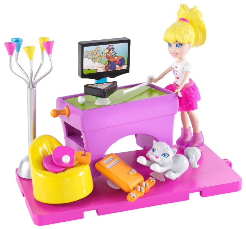 Polly Pocket STICK AND PLAY ROOM POLLY GAME ROOM