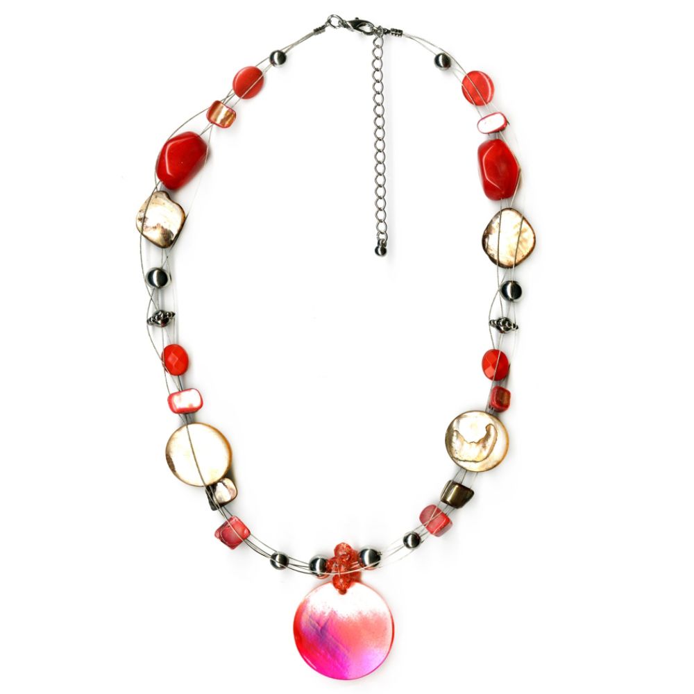 Wire with Coral Shell Necklace