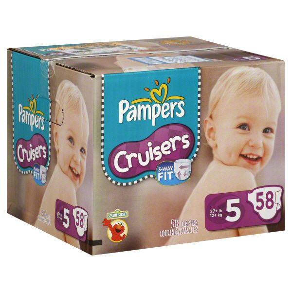 Pampers Cruisers Diapers, Size 5 (27+ lb), Sesame Street, 58 diapers at Kmart.com