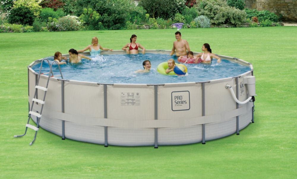 POLYGROUP PRO Series18 ft Round 52" Deep Metal Frame Swimming Pool Package at Sears.com