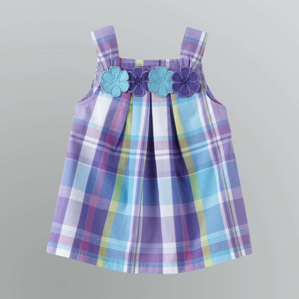 WonderKids Toddler Girl's Plaid Floral Detail Dress at Kmart.com