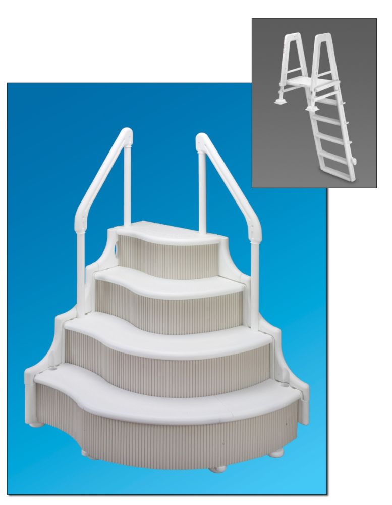 Ocean Blue Grand Entrance Step with Entry Ladder for Above Ground Swimming Pools at Kmart.com