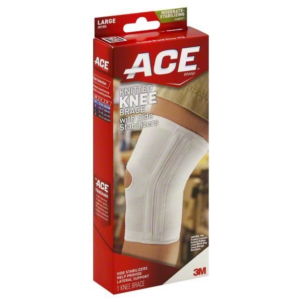 Ace Knee Brace, Knitted, with Side Stabilizers, Large, 1 knee brace at Kmart.com