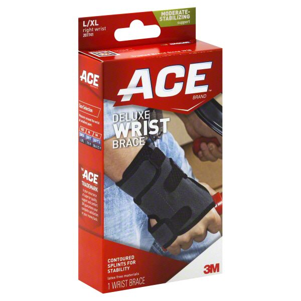 Ace Wrist Brace, Deluxe, L/XL, Right Wrist, Moderate-Stabilizing Support, 1 brace at Kmart.com