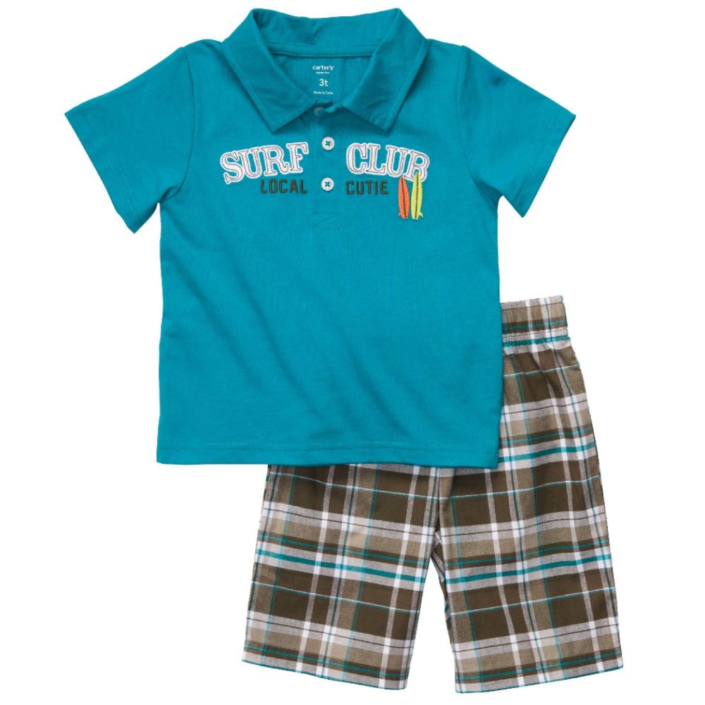 Carters Infant Boy’s Surf Polo Set - Turquoise at Sears.com