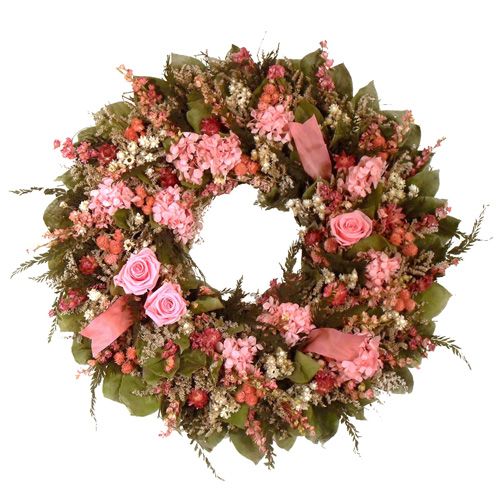The Christmas Tree Company Pink Passion 22 Inch Premium Dried Floral Wreath at Sears.com