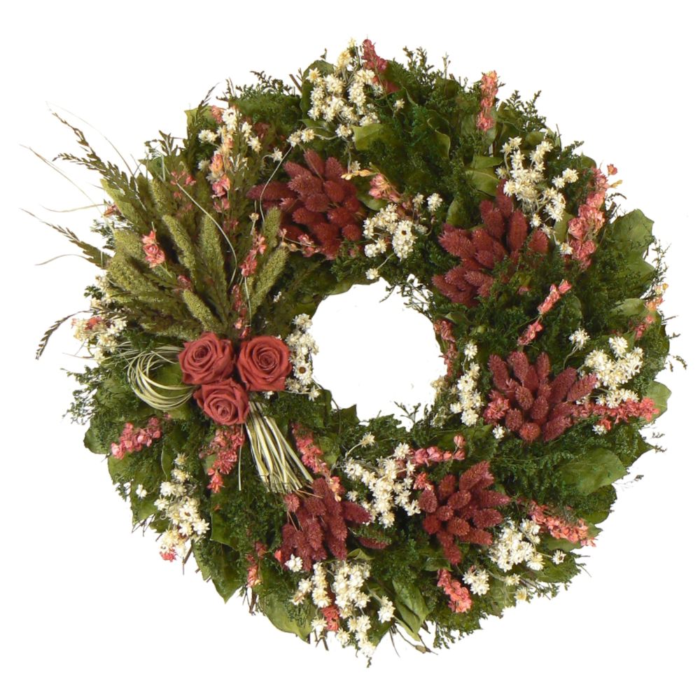 The Christmas Tree Company Crimson Summer 22 Inch Premium Dried Floral Wreath at Sears.com