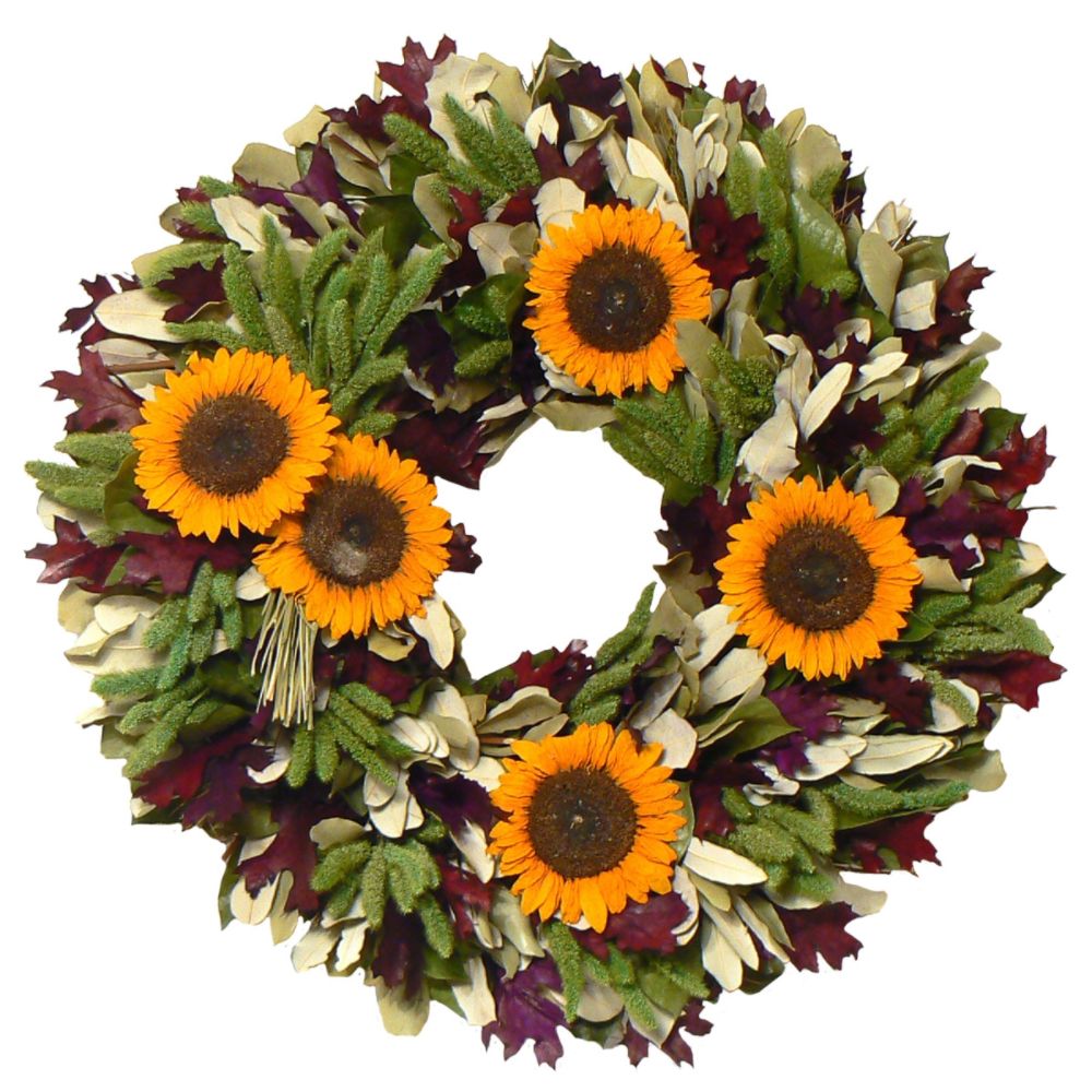The Christmas Tree Company Sunflower Meadow 20 Inch Premium Dried Floral Wreath at Sears.com