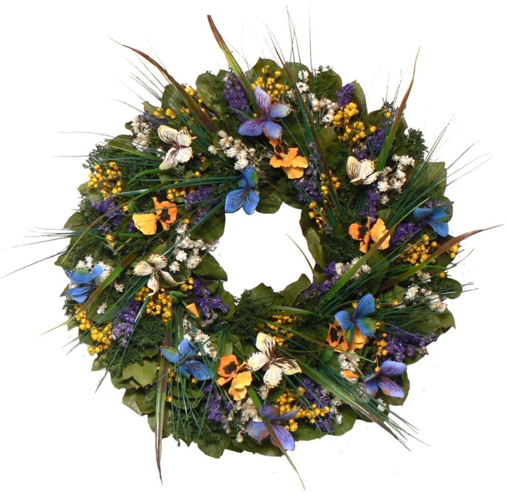 The Christmas Tree Company Butterfly Garden 22 Inch Premium Dried Floral Wreath at Sears.com