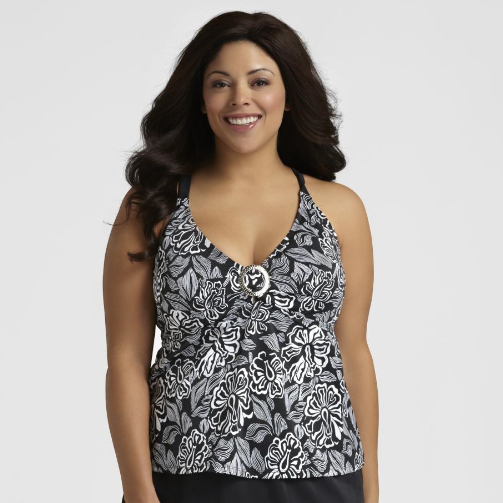 Jaclyn Smith Women's Plus Flower Fantasy Tankini Top at Kmart.com