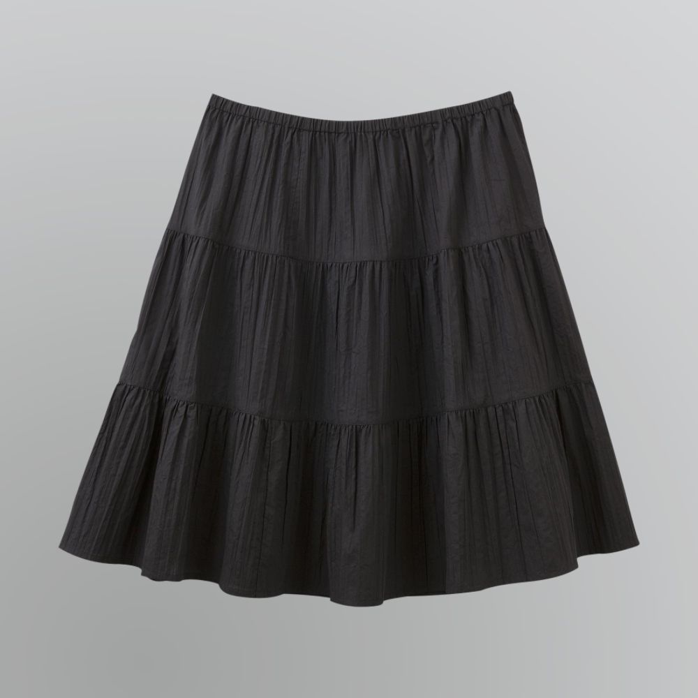 Basic Editions Women's Plus Solid Tiered Skirt at Sears.com