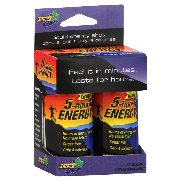 5-hour Energy Energy Shot, Liquid, Grape, 2 - 2 fl oz (59 ml) bottles at Kmart.com