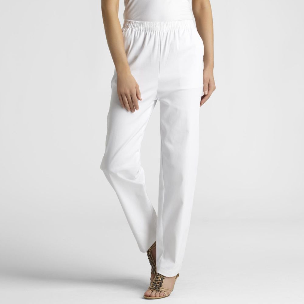 Laura Scott Women's Elastic-Waist Twill Pants at Sears.com