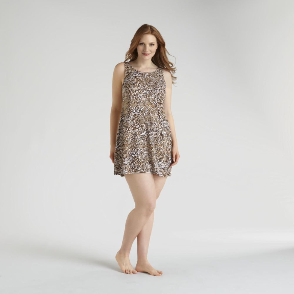 Jaclyn Smith Women's Plus Tiger Swim Dress at Kmart.com